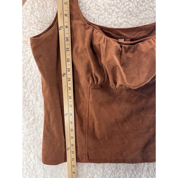 Pilcro Faux Suede Corset Tank Women's Size XL Brown Cropped NWT Anthropologie - Picture 4 of 9